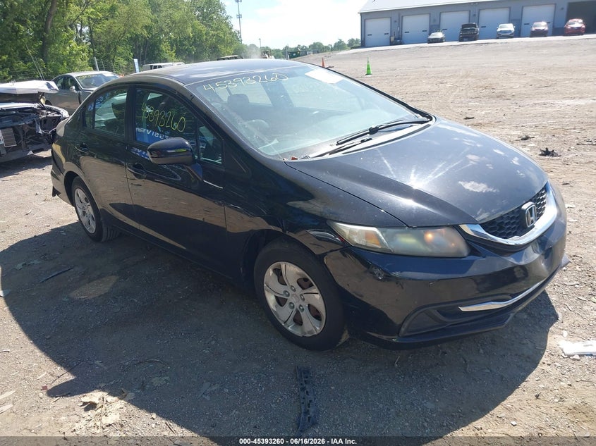 2014 Honda Civic VIN 19XFB2F52EE053834 IAAI salvage auction — REAR END, Clear (Indiana), sold $1,100 on 2026-07-23 (photo 1)