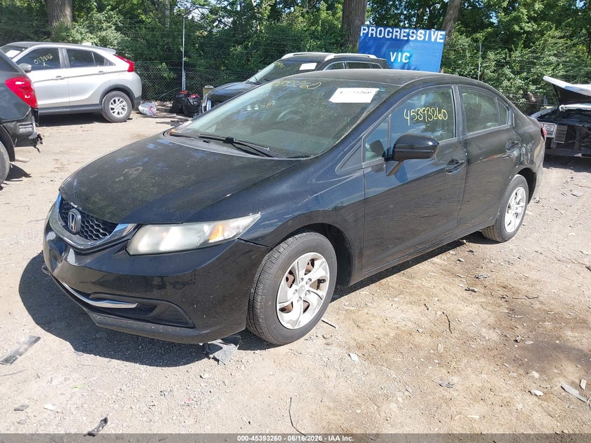 2014 Honda Civic VIN 19XFB2F52EE053834 IAAI salvage auction — REAR END, Clear (Indiana), sold $1,100 on 2026-07-23 (photo 2)