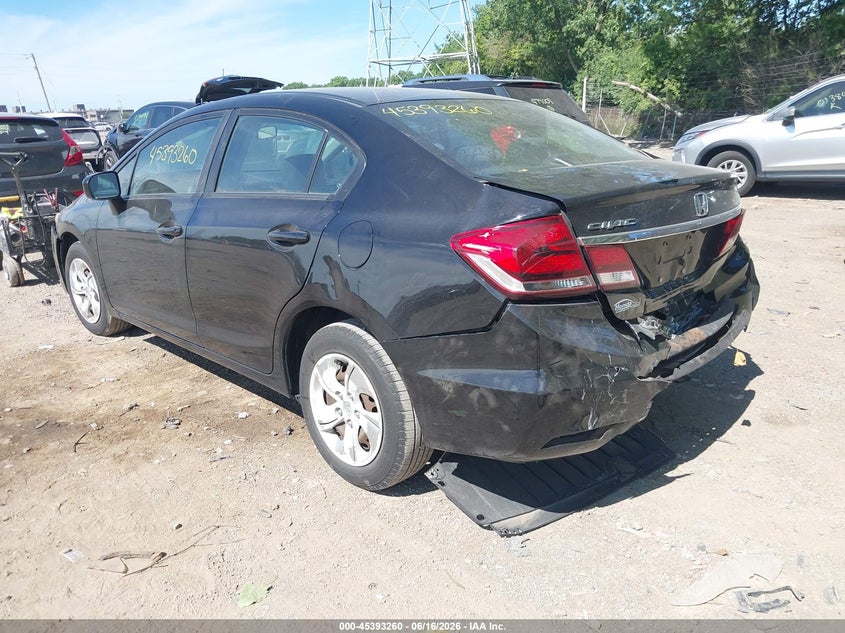 2014 Honda Civic VIN 19XFB2F52EE053834 IAAI salvage auction — REAR END, Clear (Indiana), sold $1,100 on 2026-07-23 (photo 3)