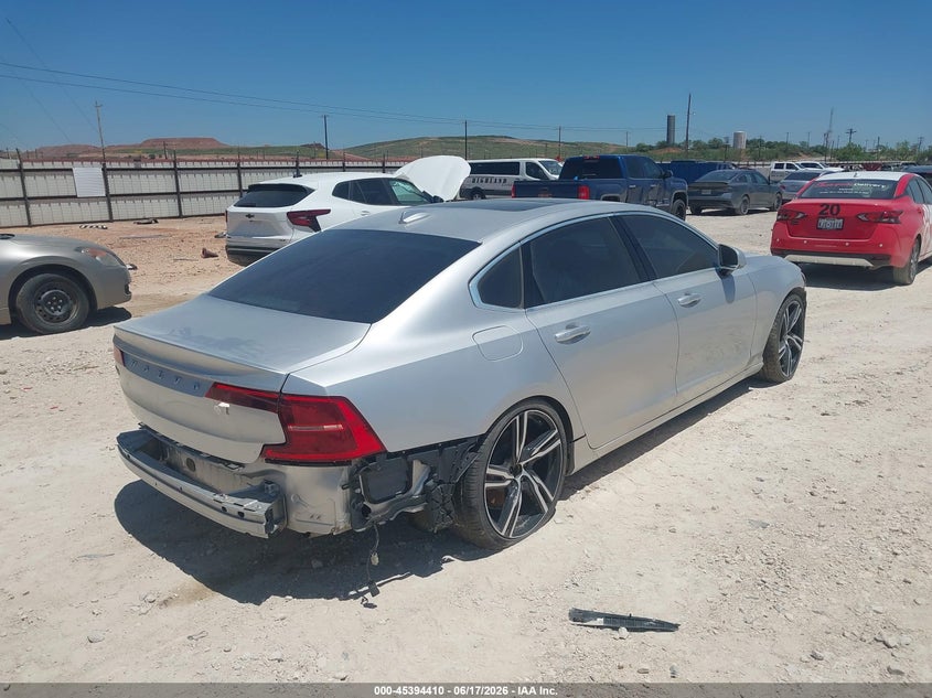 2018 Volvo S90 VIN LVY982AK3JP021051 IAAI salvage auction — FRONT & REAR, Original (Texas), sold $1,750 on 2026-07-23 (photo 4)