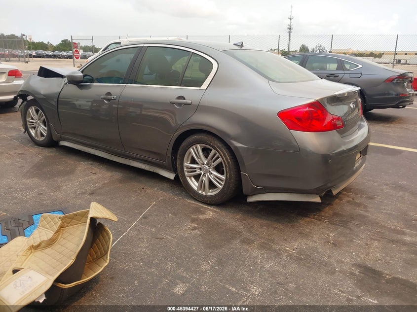 2013 Infiniti G VIN JN1CV6APXDM717892 IAAI salvage auction — FRONT END, Rebuildable (Florida), sold $400 on 2026-07-23 (photo 3)