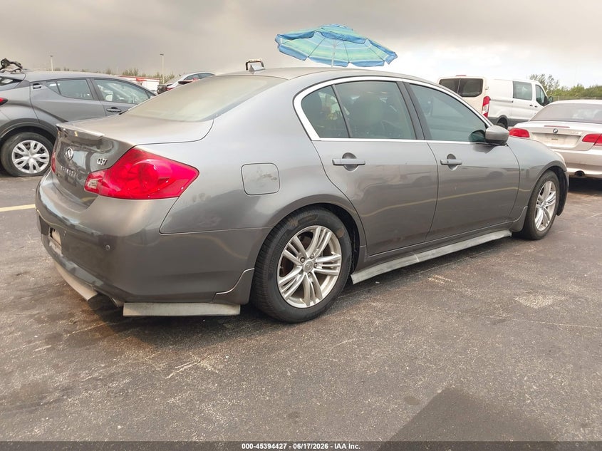 2013 Infiniti G VIN JN1CV6APXDM717892 IAAI salvage auction — FRONT END, Rebuildable (Florida), sold $400 on 2026-07-23 (photo 4)