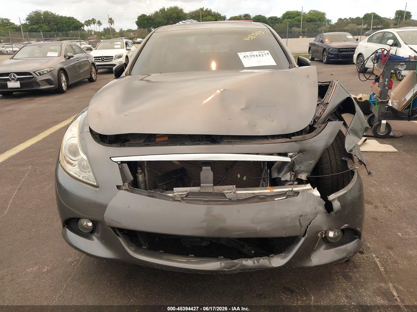 2013 Infiniti G VIN JN1CV6APXDM717892 IAAI salvage auction — FRONT END, Rebuildable (Florida), sold $400 on 2026-07-23 (photo 6)