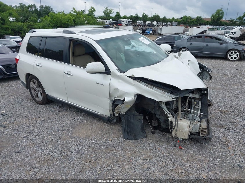 2013 Toyota Highlander VIN 5TDYK3EHXDS108206 IAAI salvage auction — FRONT END, Salvage (Tennessee), sold $1,100 on 2026-07-16 (photo 1)