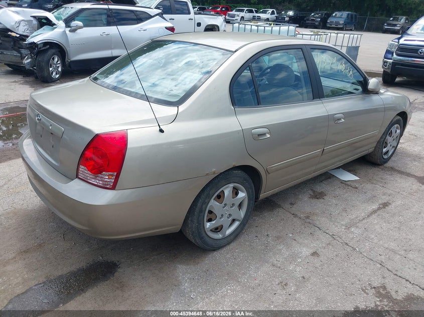2005 Hyundai Elantra VIN KMHDN46D35U125509 IAAI salvage auction — WATER/FLOOD, Salvage (Kansas), sold $425 on 2026-07-22 (photo 4)