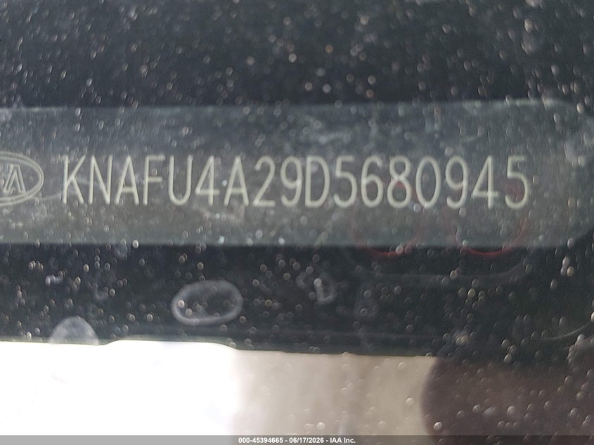 2013 Kia Forte VIN KNAFU4A29D5680945 IAAI salvage auction — NORMAL WEAR, Nrc Lienholder Repossession Paperwork (Texas), sold $725 on 2026-07-20 (photo 9)
