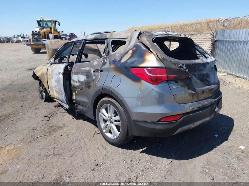 2013 Hyundai Santa fe VIN 5XYZU3LA4DG081084 IAAI salvage auction — TOTAL BURN, Salvage Title, sold $100 on 2026-07-22 (photo 3)