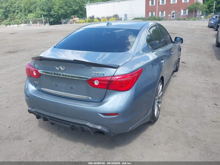 2014 Infiniti Q50 VIN JN1AV7AR1EM700365 IAAI salvage auction — LEFT FRONT, Clear (Massachusetts), sold $650 on 2026-07-07 (photo 4)