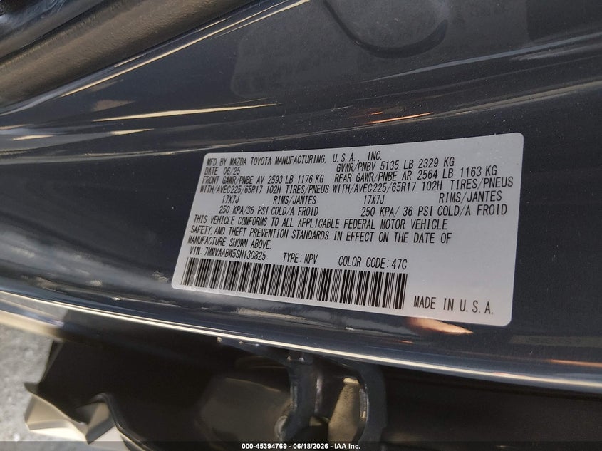 2025 Mazda Cx-50 VIN 7MMVAABW5SN130825 IAAI salvage auction — RIGHT FRONT, Salvage Title, sold $9,600 on 2026-07-12 (photo 9)