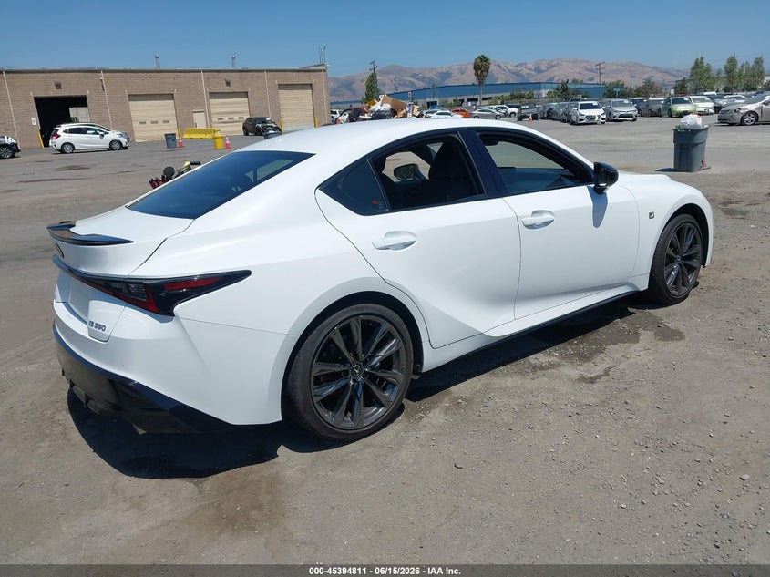 2025 Lexus Is VIN JTHGZ1B26S5092194 IAAI salvage auction — LEFT REAR, Salvage (California), sold $22,475 on 2026-07-13 (photo 4)