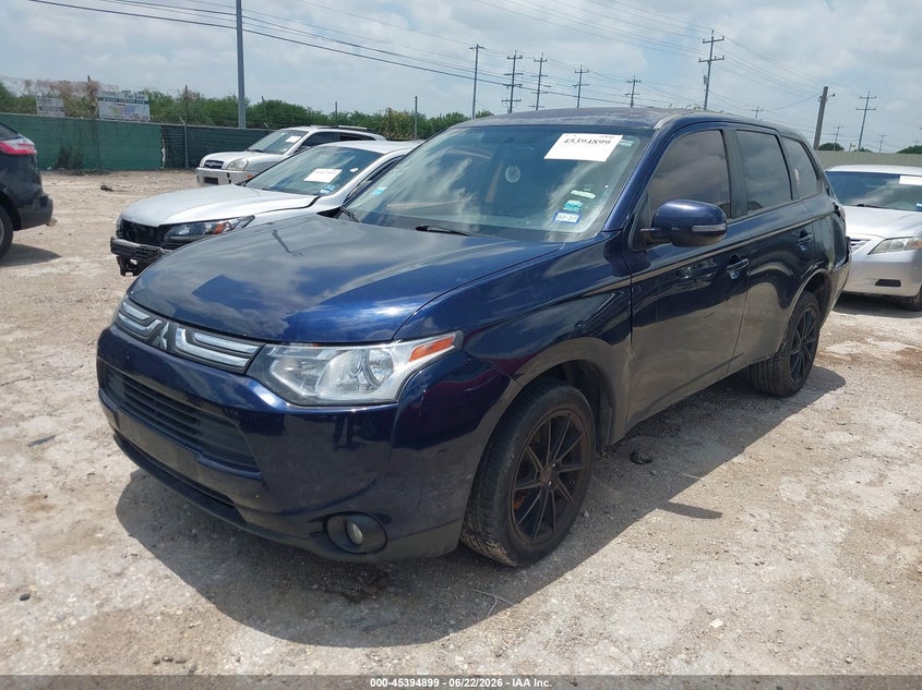 2014 Mitsubishi Outlander VIN JA4AD3A35EZ015206 IAAI salvage auction — FRONT & REAR, Salvage (Texas), sold $1,000 on 2026-07-13 (photo 2)