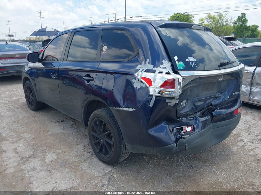 2014 Mitsubishi Outlander VIN JA4AD3A35EZ015206 IAAI salvage auction — FRONT & REAR, Salvage (Texas), sold $1,000 on 2026-07-13 (photo 3)