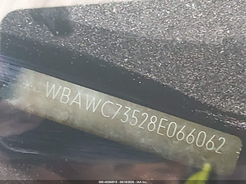 2008 BMW 3 series VIN WBAWC73528E066062 IAAI salvage auction — NORMAL WEAR, Clear (Tennessee), sold $400 on 2026-07-23 (photo 9)