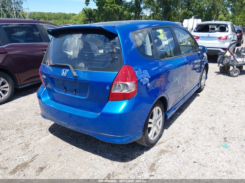 2007 Honda Fit VIN JHMGD37627S023601 IAAI salvage auction — LEFT REAR, Clear (Indiana), sold $500 on 2026-07-29 (photo 4)