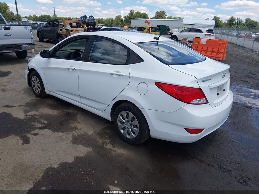 2016 Hyundai Accent VIN KMHCT4AE4GU971362 IAAI salvage auction — NORMAL WEAR, Clear (Virginia), sold $1,000 on 2026-07-10 (photo 3)