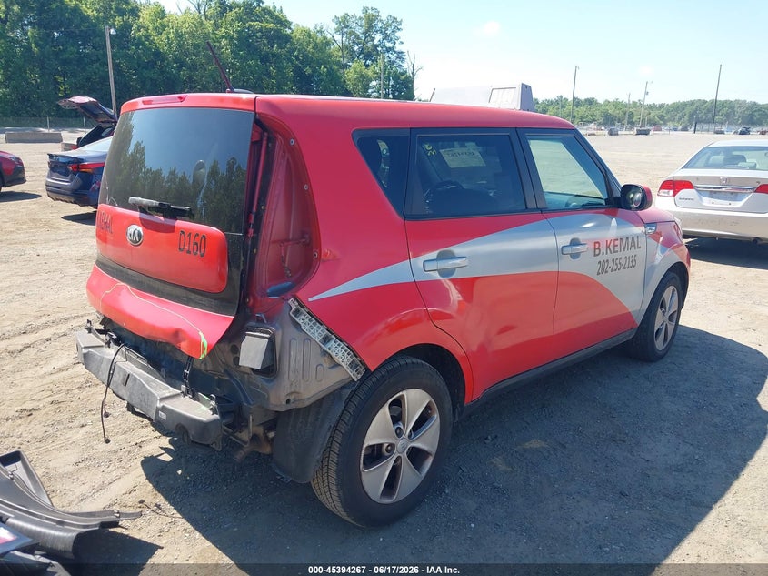 2015 Kia Soul VIN KNDJN2A25F7234877 IAAI salvage auction — REAR END, Salvage - Greater Than 75% (Maryland), sold $725 on 2026-07-29 (photo 4)