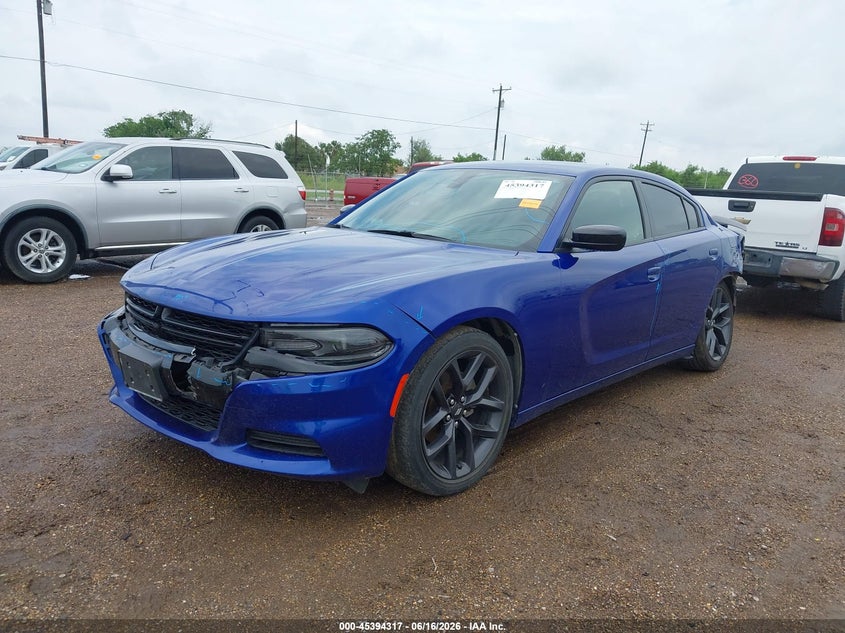 2021 Dodge Charger VIN 2C3CDXBG6MH619776 IAAI salvage auction — FRONT & REAR, Original (Texas), sold $5,800 on 2026-08-01 (photo 2)