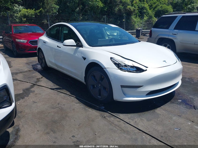 2021 Tesla Model 3 VIN 5YJ3E1EA9MF092271 IAAI salvage auction — FRONT END, Salvage (North Carolina), sold $5,100 on 2026-07-15 (photo 1)