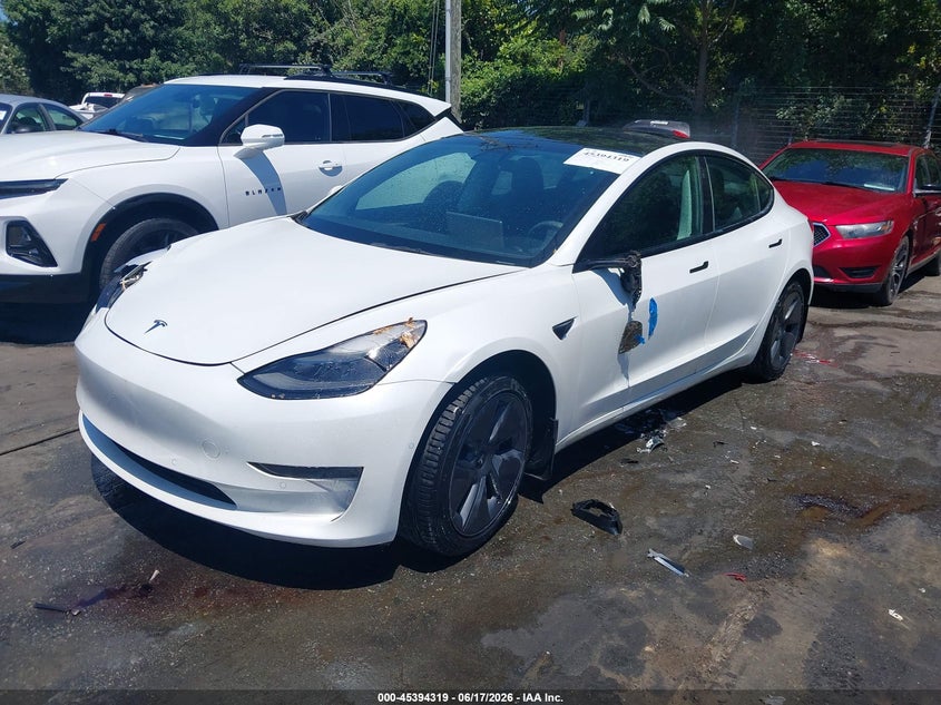 2021 Tesla Model 3 VIN 5YJ3E1EA9MF092271 IAAI salvage auction — FRONT END, Salvage (North Carolina), sold $5,100 on 2026-07-15 (photo 2)