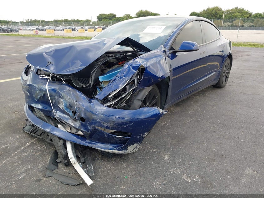 2023 Tesla Model 3 VIN 5YJ3E1EA1PF449222 IAAI salvage auction — FRONT END, Certificate Of Destruction (Florida), sold $4,000 on 2026-07-29 (photo 6)
