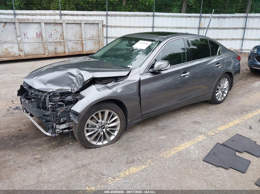 2021 Infiniti Q50 VIN JN1EV7BR7MM750850 IAAI salvage auction — FRONT END, Scrap (Michigan), sold $2,525 on 2026-07-13 (photo 2)