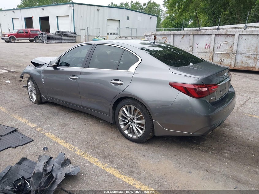 2021 Infiniti Q50 VIN JN1EV7BR7MM750850 IAAI salvage auction — FRONT END, Scrap (Michigan), sold $2,525 on 2026-07-13 (photo 3)
