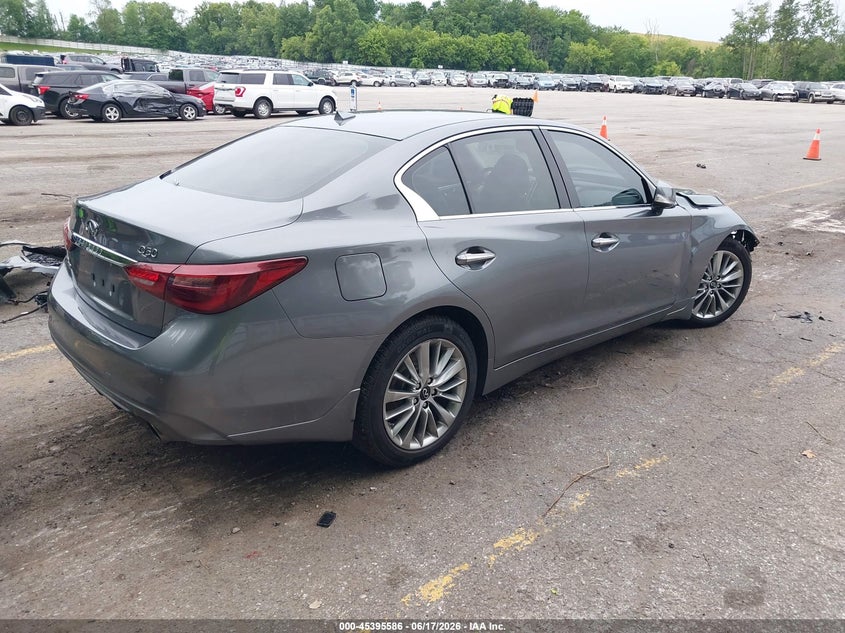 2021 Infiniti Q50 VIN JN1EV7BR7MM750850 IAAI salvage auction — FRONT END, Scrap (Michigan), sold $2,525 on 2026-07-13 (photo 4)