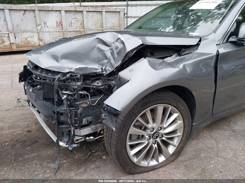 2021 Infiniti Q50 VIN JN1EV7BR7MM750850 IAAI salvage auction — FRONT END, Scrap (Michigan), sold $2,525 on 2026-07-13 (photo 6)