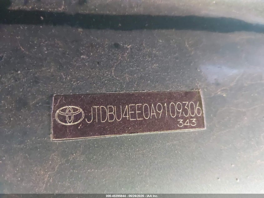 2010 Toyota Corolla VIN JTDBU4EE0A9109306 IAAI salvage auction — RIGHT SIDE, Salvage (North Carolina), sold $1,900 on 2026-07-20 (photo 9)