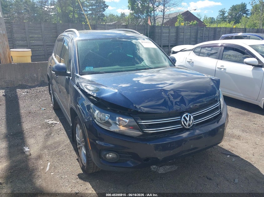 2013 Volkswagen Tiguan VIN WVGBV7AX9DW537785 IAAI salvage auction — FRONT END, Clear (Massachusetts), sold $1,000 on 2026-07-17 (photo 1)