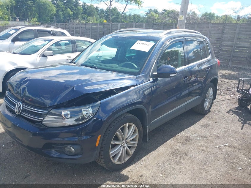 2013 Volkswagen Tiguan VIN WVGBV7AX9DW537785 IAAI salvage auction — FRONT END, Clear (Massachusetts), sold $1,000 on 2026-07-17 (photo 2)