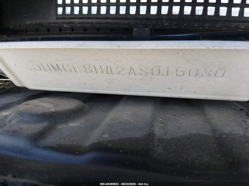 2010 Honda Fit VIN JHMGE8H42AS015030 IAAI salvage auction — ROLLOVER, Salvage (Nevada), sold $25 on 2026-07-24 (photo 9)