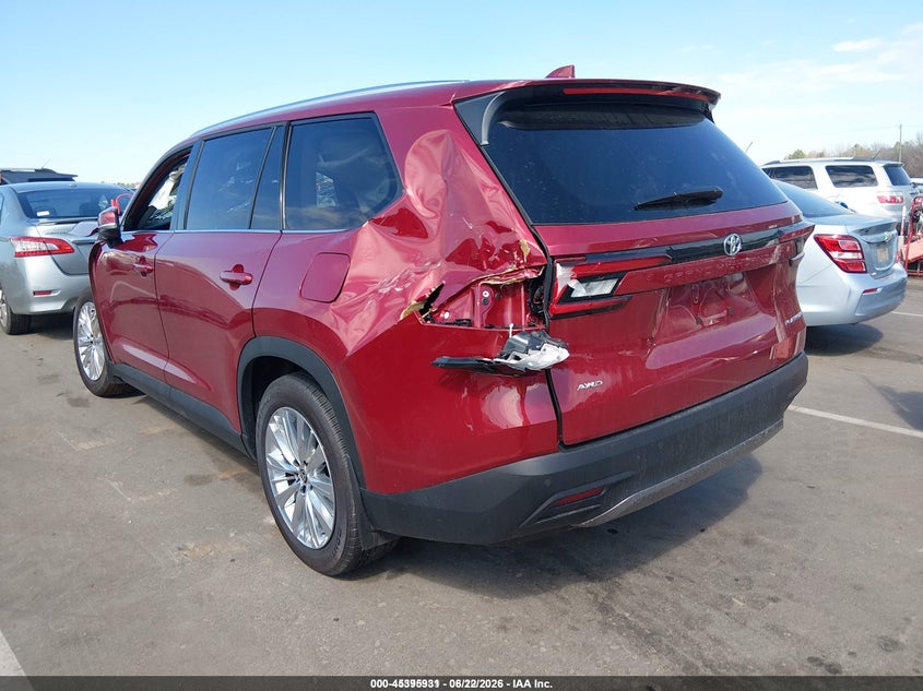 2026 Toyota Highlander VIN 5TDAAAB50TS117093 IAAI salvage auction — FRONT END, Salvage (North Carolina), sold $21,500 on 2026-07-29 (photo 3)