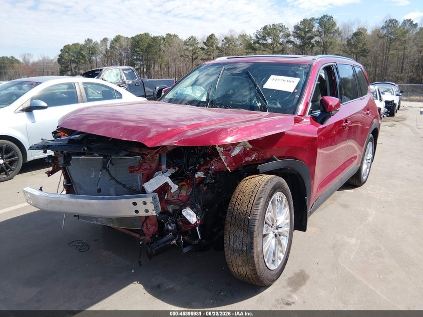 2026 Toyota Highlander VIN 5TDAAAB50TS117093 IAAI salvage auction — FRONT END, Salvage (North Carolina), sold $21,500 on 2026-07-29 (photo 6)