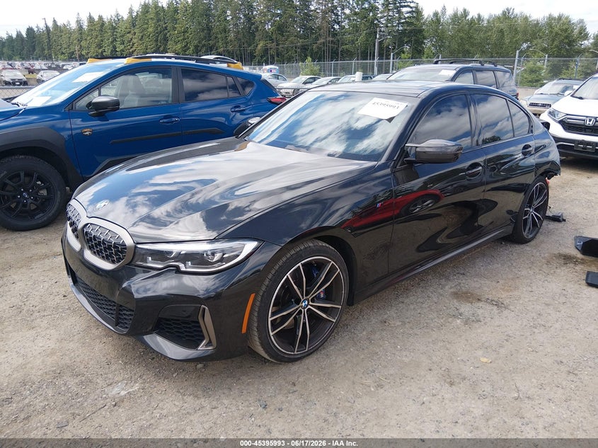 2021 BMW 3er VIN 3MW5U7J00M8B55383 IAAI salvage auction — REAR END, Salvage Title, sold $7,200 on 2026-07-29 (photo 2)