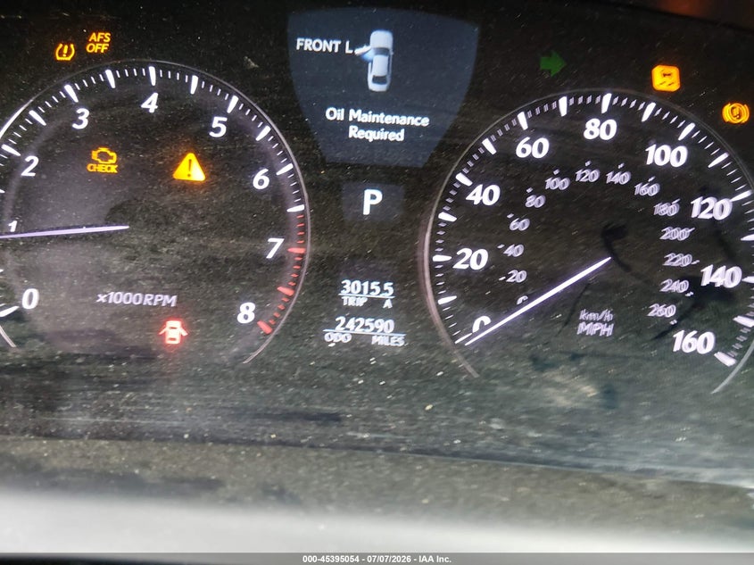 2007 Lexus Ls 460 VIN JTHBL46FX75048216 IAAI salvage auction — LEFT REAR, Clear (Mississippi), sold $525 on 2026-07-28 (photo 7)