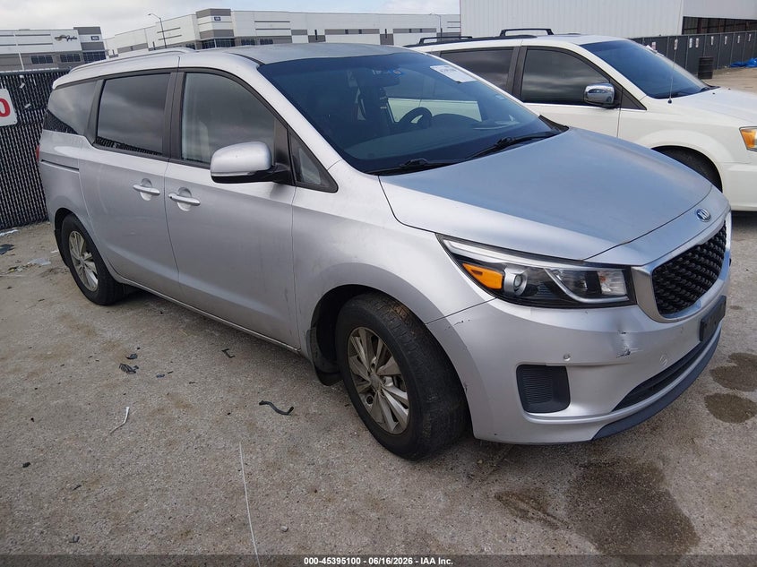 2016 Kia SEDONA VIN KNDMB5C18G6212407 IAAI salvage auction — NORMAL WEAR, Original (Texas), sold $1,350 on 2026-07-07 (photo 1)
