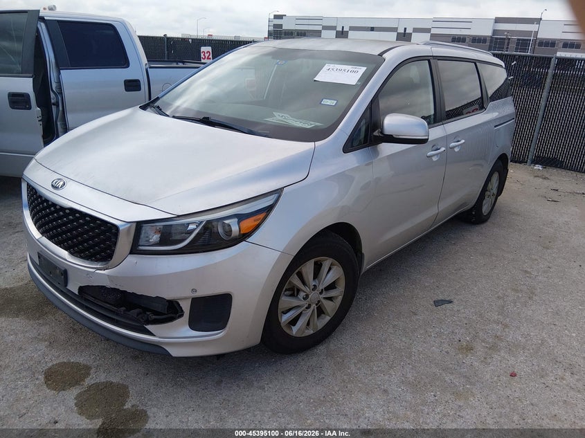 2016 Kia SEDONA VIN KNDMB5C18G6212407 IAAI salvage auction — NORMAL WEAR, Original (Texas), sold $1,350 on 2026-07-07 (photo 2)