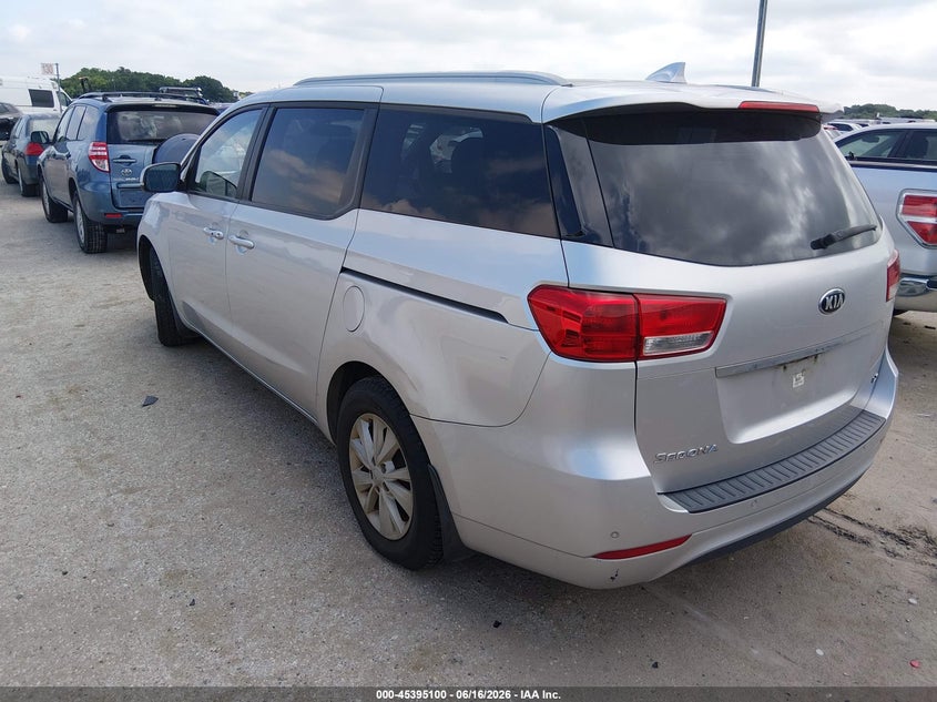 2016 Kia SEDONA VIN KNDMB5C18G6212407 IAAI salvage auction — NORMAL WEAR, Original (Texas), sold $1,350 on 2026-07-07 (photo 3)