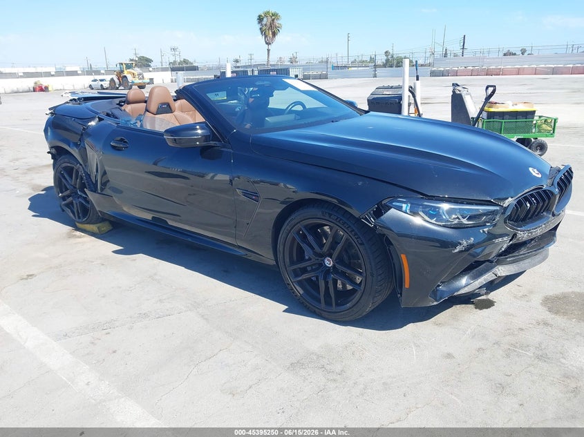 2023 BMW M8 VIN WBSDZ0C00PCL36476 IAAI salvage auction — FRONT & REAR, Salvage (California), sold $17,850 on 2026-07-29 (photo 1)