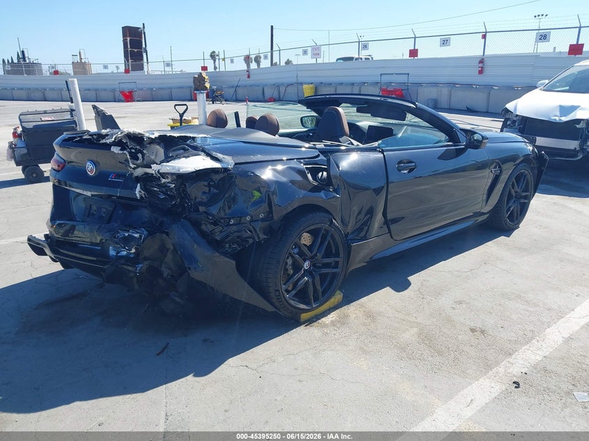 2023 BMW M8 VIN WBSDZ0C00PCL36476 IAAI salvage auction — FRONT & REAR, Salvage (California), sold $17,850 on 2026-07-29 (photo 4)