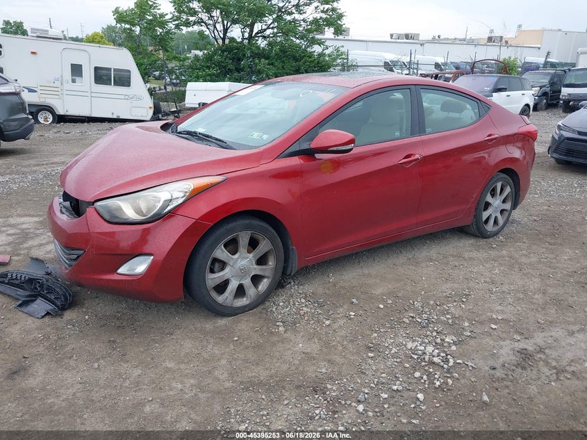 2013 Hyundai Elantra VIN KMHDH4AE0DU670184 IAAI salvage auction — LEFT FRONT, Salvage Title, sold $900 on 2026-07-17 (photo 2)