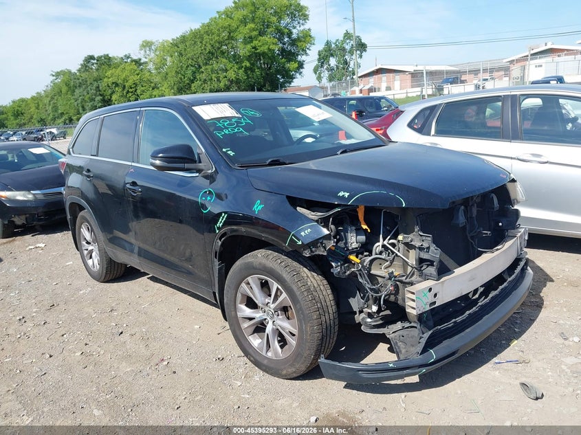 2016 Toyota Highlander VIN 5TDBKRFHXGS256710 IAAI salvage auction — FRONT END, Clear (Tennessee), sold $7,600 on 2026-07-09 (photo 1)