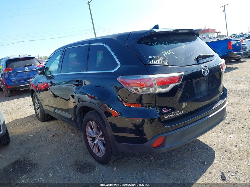 2016 Toyota Highlander VIN 5TDBKRFHXGS256710 IAAI salvage auction — FRONT END, Clear (Tennessee), sold $7,600 on 2026-07-09 (photo 3)