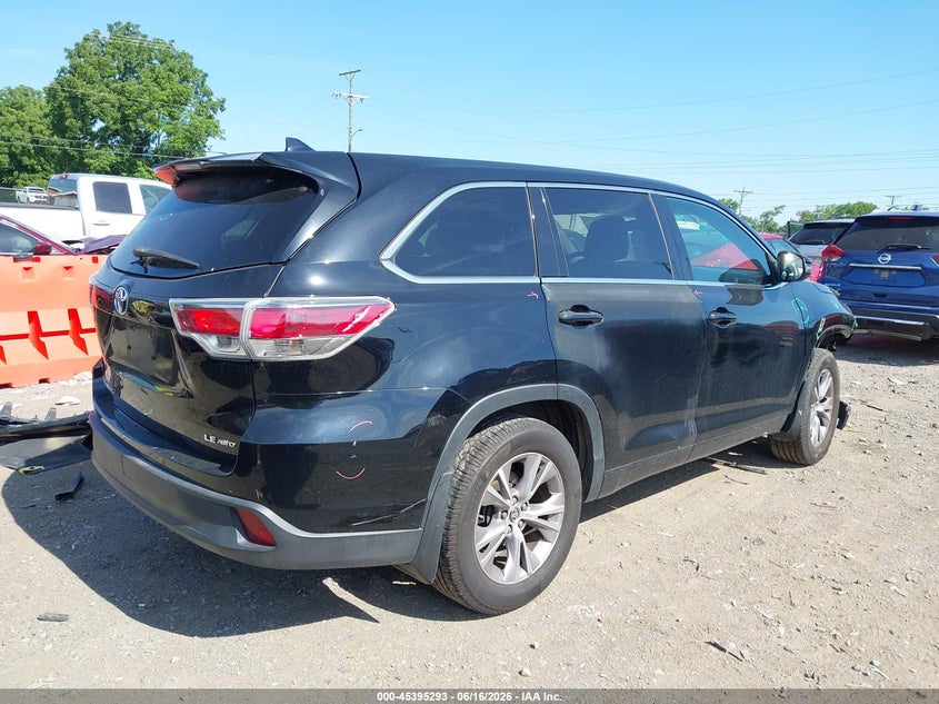 2016 Toyota Highlander VIN 5TDBKRFHXGS256710 IAAI salvage auction — FRONT END, Clear (Tennessee), sold $7,600 on 2026-07-09 (photo 4)