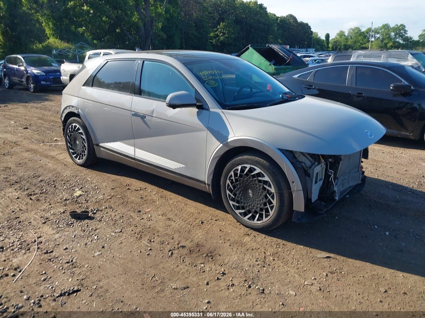 2022 Hyundai Ioniq 5 VIN KM8KRDAF5NU100681 IAAI salvage auction — FRONT & REAR, Mv-907A (New York), sold $9,375 on 2026-07-09 (photo 1)
