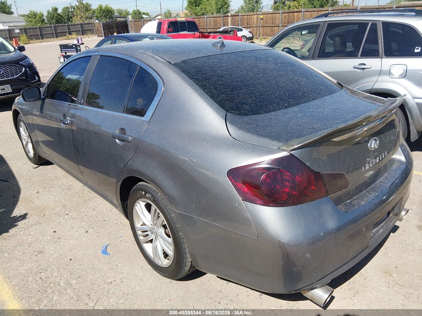 2013 Infiniti G VIN JN1CV6AR1DM768859 IAAI salvage auction — LEFT REAR, Salvage (Colorado), sold $675 on 2026-07-28 (photo 3)