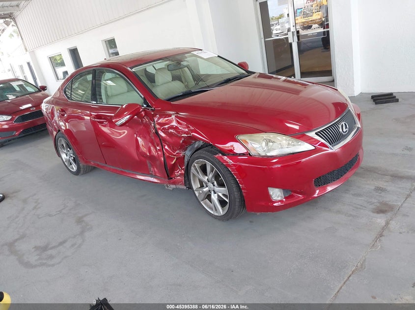 2010 Lexus Is 250 VIN JTHBF5C29A5112574 IAAI salvage auction — FRONT END, Rebuildable (Florida), sold $975 on 2026-07-15 (photo 1)