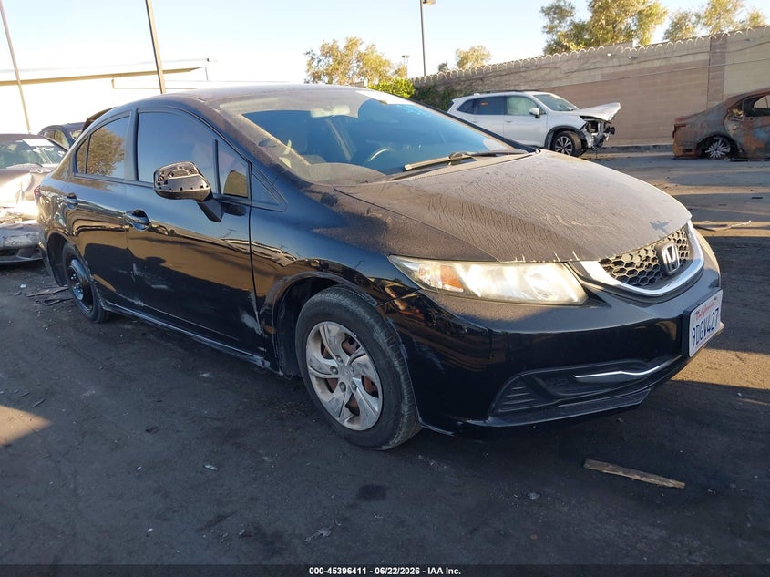 2013 Honda Civic VIN 19XFB2F54DE252558 IAAI salvage auction — SIDE, Salvage Certificate (California), sold $2,375 on 2026-07-10 (photo 1)