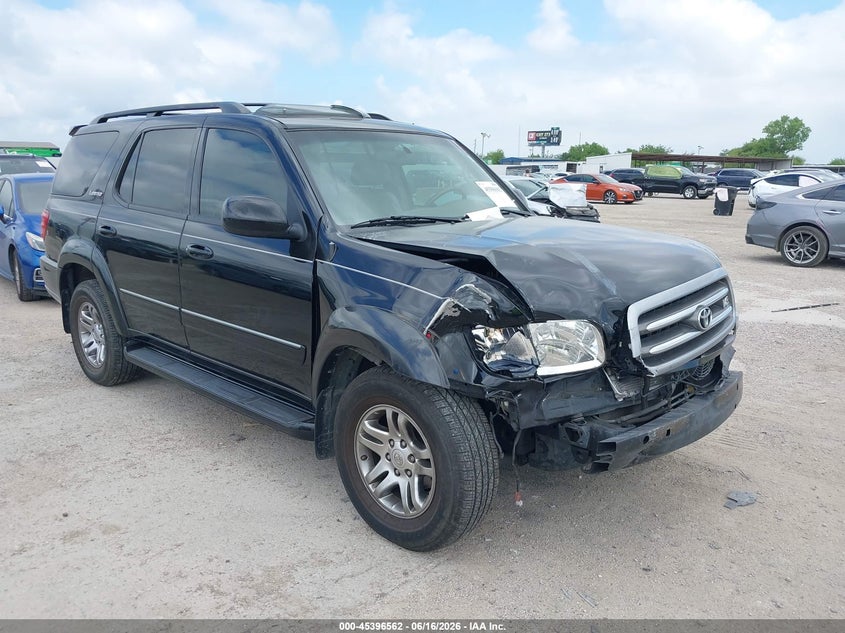 2003 Toyota Sequoia VIN 5TDZT38A93S202981 IAAI salvage auction — RIGHT FRONT, Salvage (Texas), sold $1,975 on 2026-07-08 (photo 1)